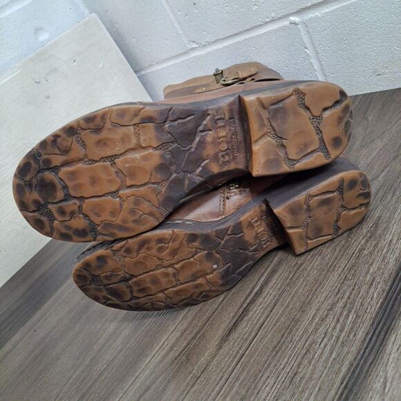 Born Kendell Moto Boots Women's Size 8 M Brown Leather Riding Biker Boots - Picture 8 of 8